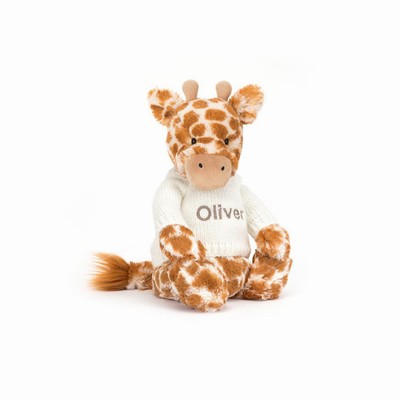 Jellycat Bashful Giraffe with Cream Jumper New Zealand | XNKSY9246